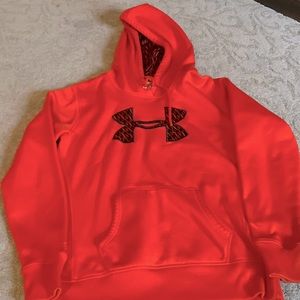 Womens Orange with Zebra print Under Armour Sweatshirt small good condition